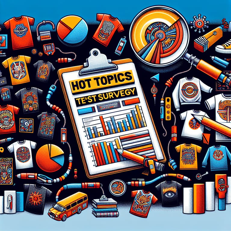 Illustration depicting the concept of making a brand relevant using T-Shirt survey questions.