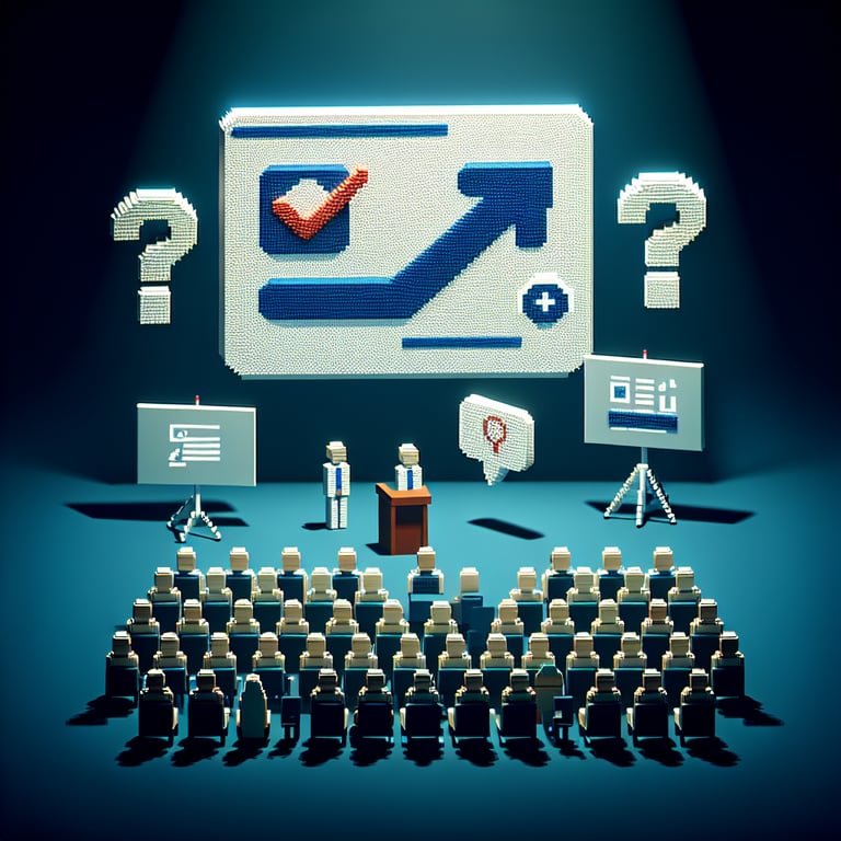 3D voxel art of post-presentation feedback survey
