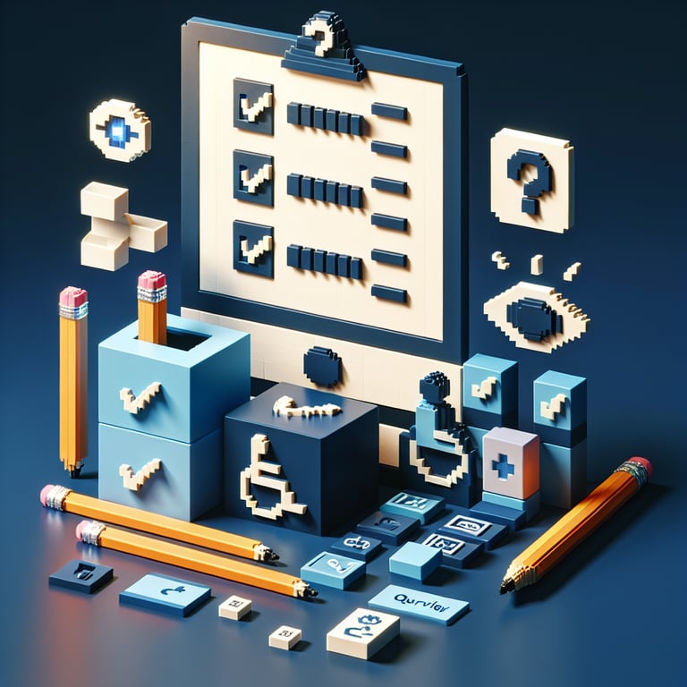 Artistic 3D voxel of an accessible form design for instructor evaluations