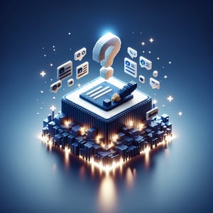 3D voxel art depicting online SEL surveys with a dark blue background.