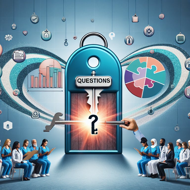 Illustration highlighting the importance of nursing survey questions for potential unlocking.