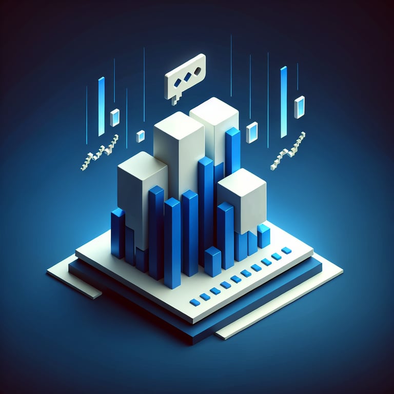 Artistic 3D voxel illustration of event survey insights collection
