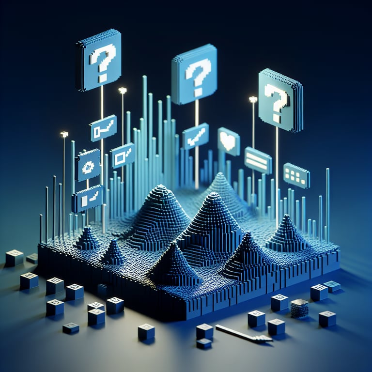 Artistic 3D voxel of trail usage poll