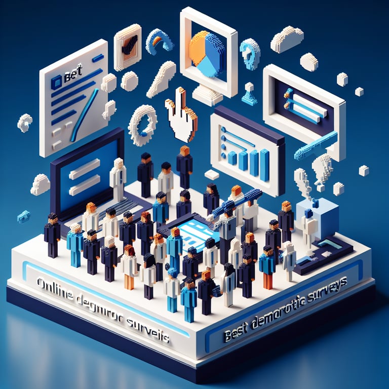 Creative 3D voxel art illustrating demographic profiling