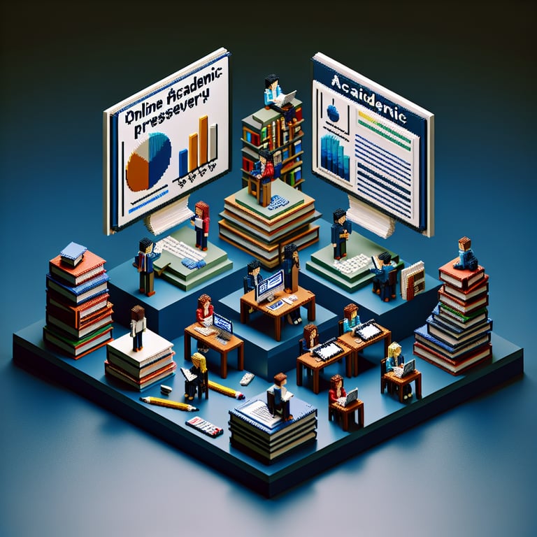 Artistic 3D voxel illustration of academic pressure survey design