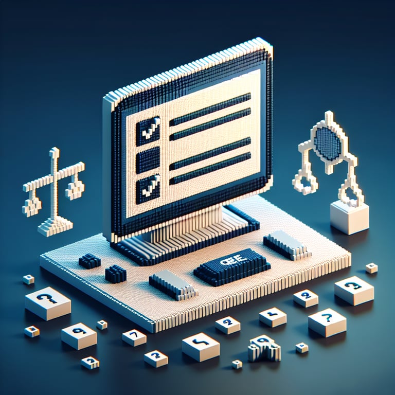 Artistic 3D voxel design showcasing NPS feedback collection for a sample survey
