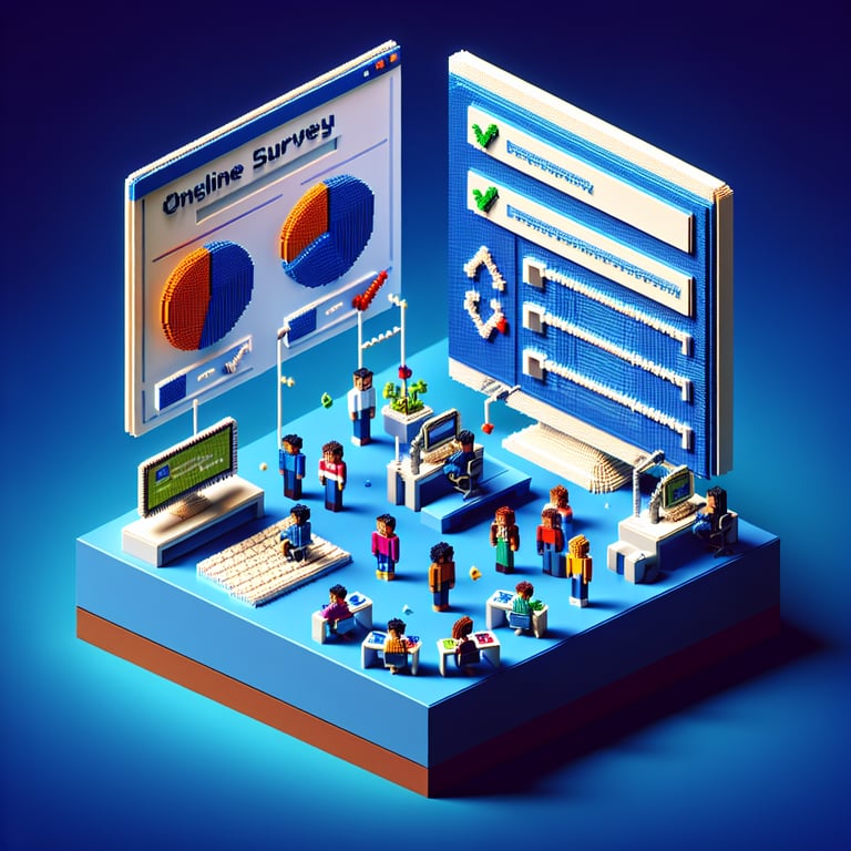 Creative 3D voxel illustrating interactive race and ethnicity survey