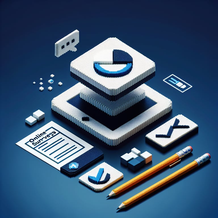 Artistic 3D voxel illustrating survey mistake avoidance