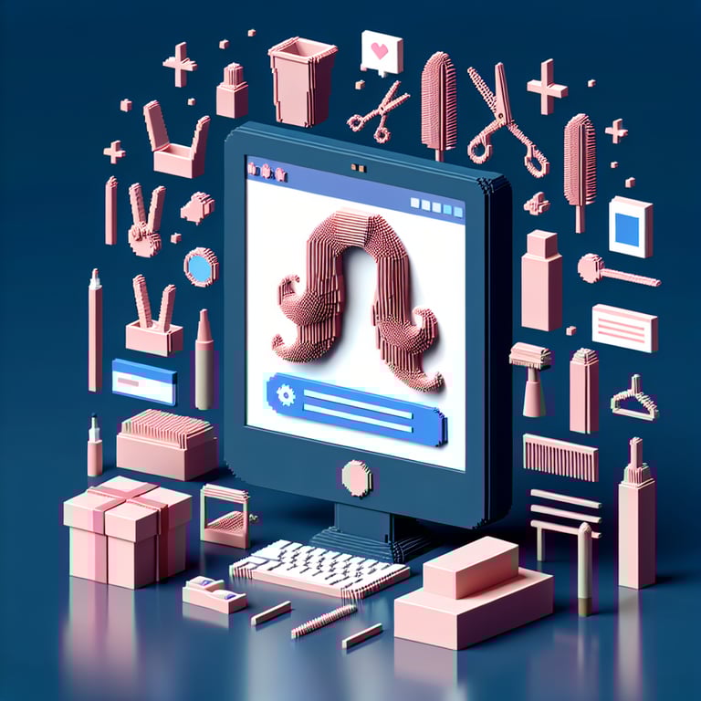Creative 3D voxel art visualizing a hair feedback poll