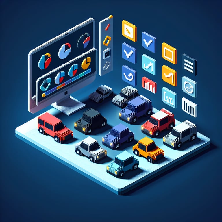 Artistic 3D voxel car feedback model