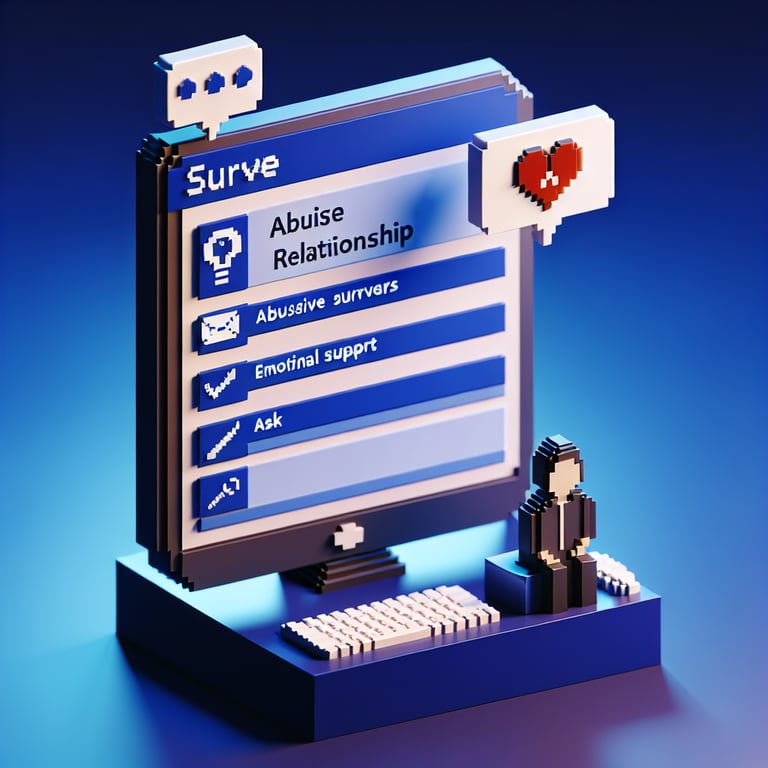 Artistic 3D voxel showing a domestic abuse questionnaire visualization