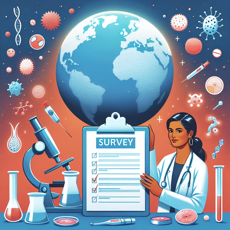 An illustration showing STD survey questions for insights into sexual health.