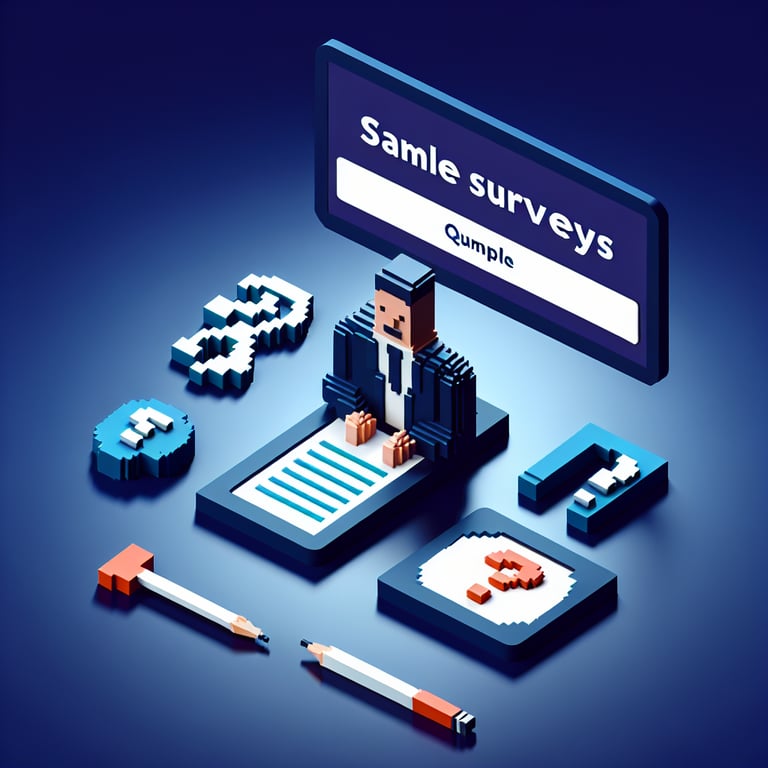 Artistic 3D voxel showcasing customer feedback questionnaire