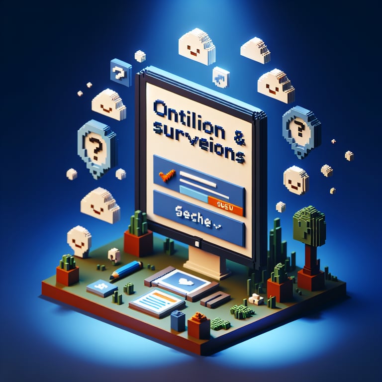 3D voxel illustration of questionnaire blocks for measuring client experience