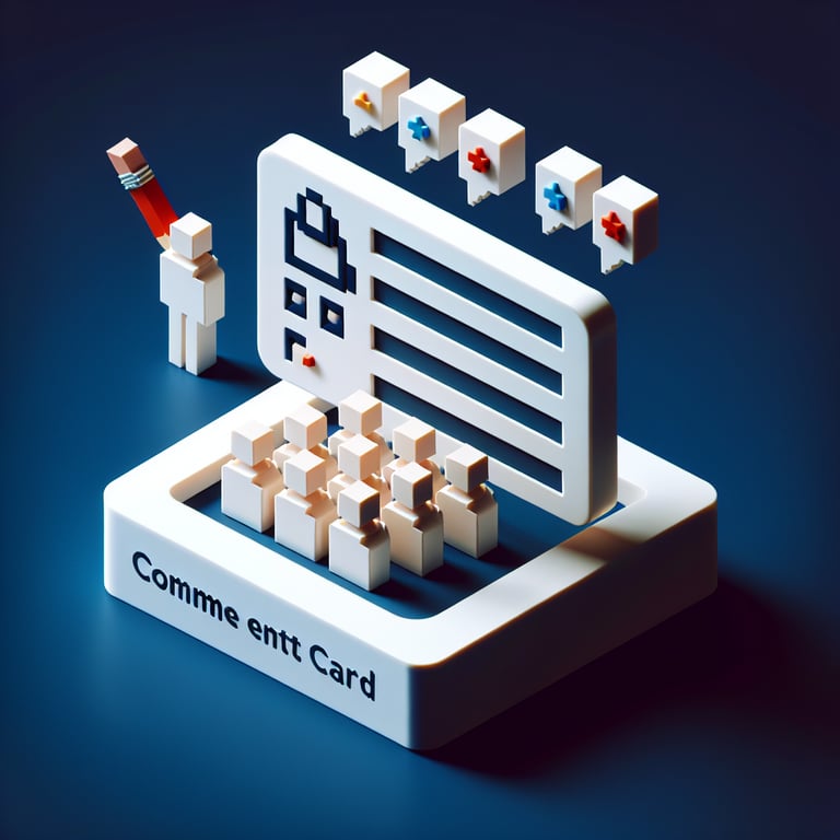 3D voxel art representing comment card survey feedback