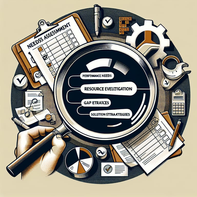 Illustration highlighting essential topics for creating effective Needs Assessment Survey survey questions.