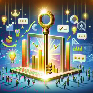 Illustration highlighting the essentials and outcomes of Virtual Event Feedback survey questions.
