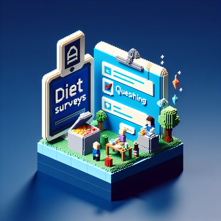 3D voxel art of meal pattern survey structure