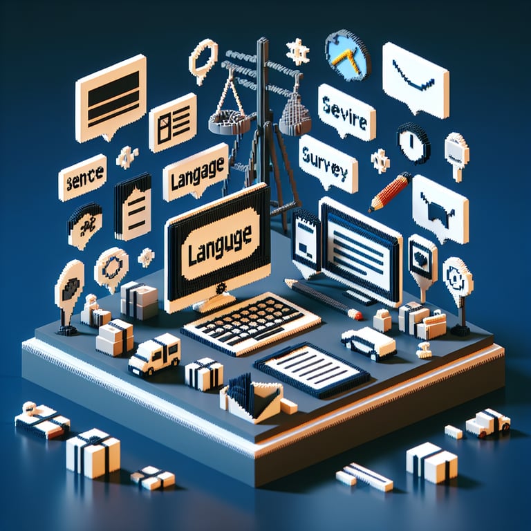 Artistic 3D voxel showing linguistic survey modules