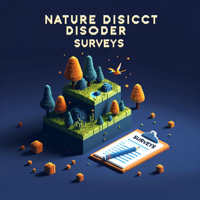 Creative 3D voxel of outdoor engagement questionnaire