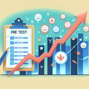 Illustration showing the use of Pre and Post Test survey questions for maximum impact.