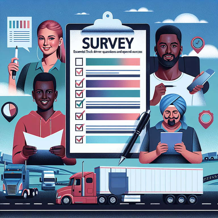 Illustration highlighting key Truck Driver survey questions and their results.