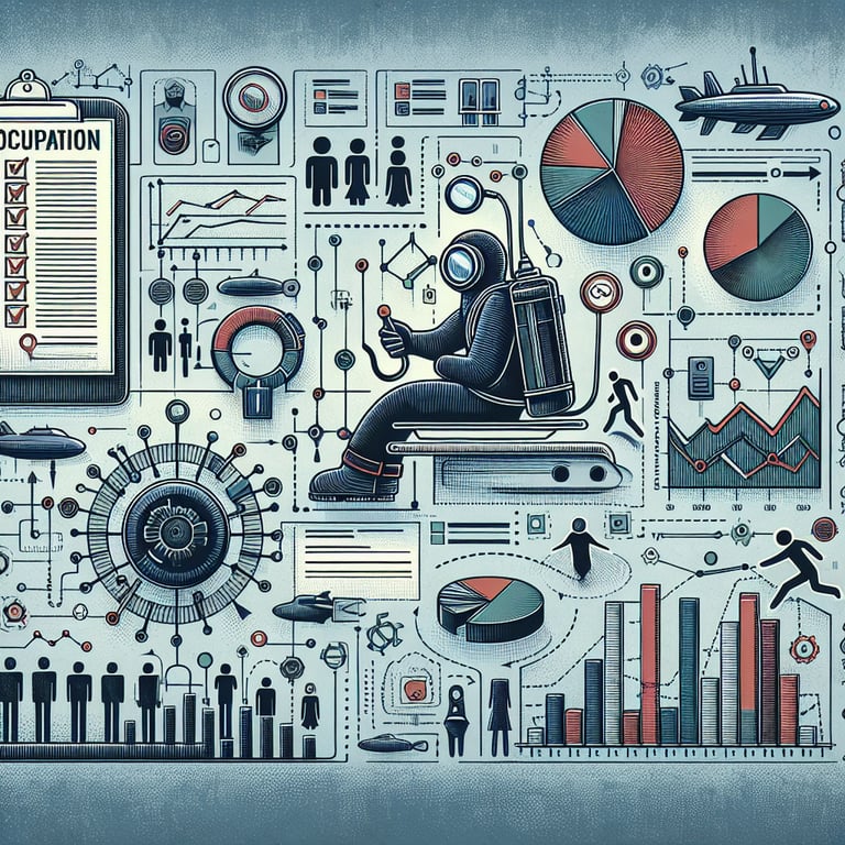 Illustration highlighting key areas of relevance in Occupation survey questions.