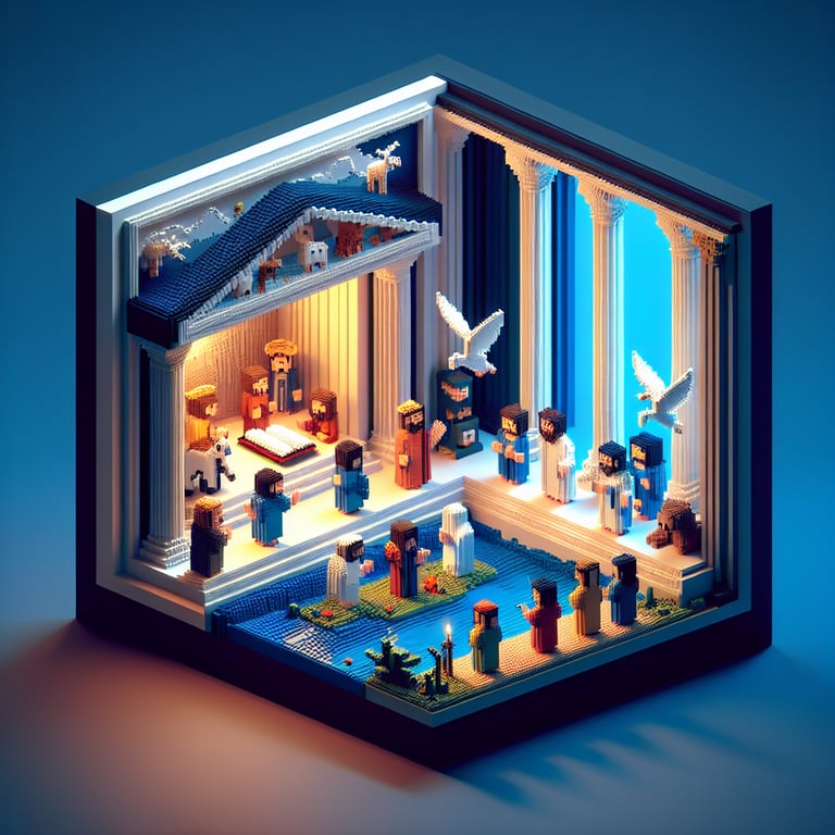 3d voxel of biblical survey themes