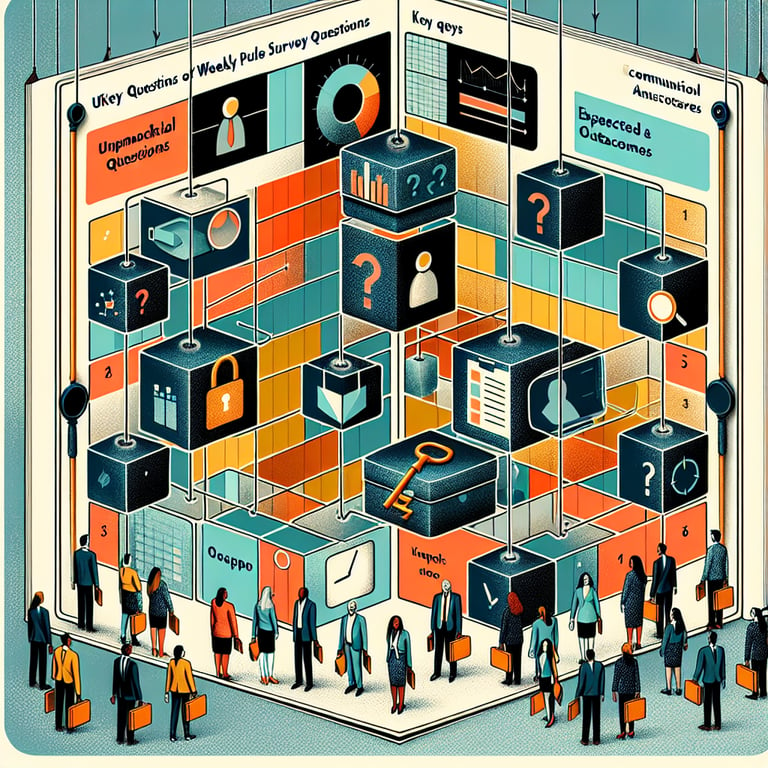 Illustration highlighting the key questions and expected outcomes of Weekly Pulse survey questions.