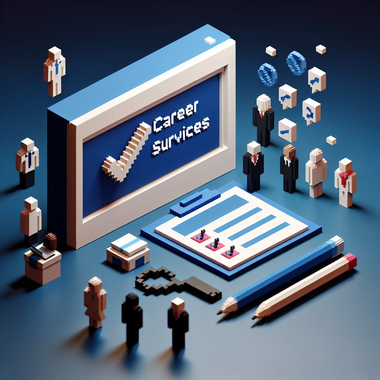 3D voxel art of an employment feedback assessment tool