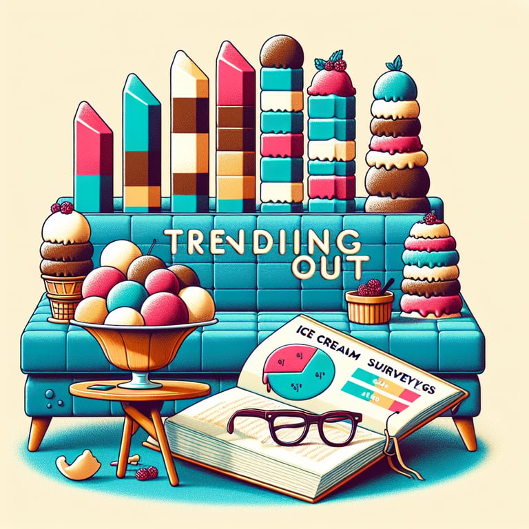 Illustration showcasing a guide for trending Ice Cream survey questions