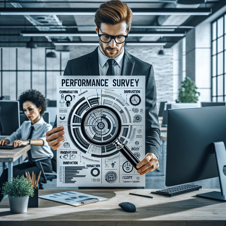 Stay Relevant: Supervisor Performance Topics illustration with survey questions for modern workplace