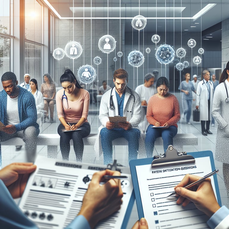 Illustration showcasing the impact of Hospital Patient Satisfaction survey questions on healthcare delivery.