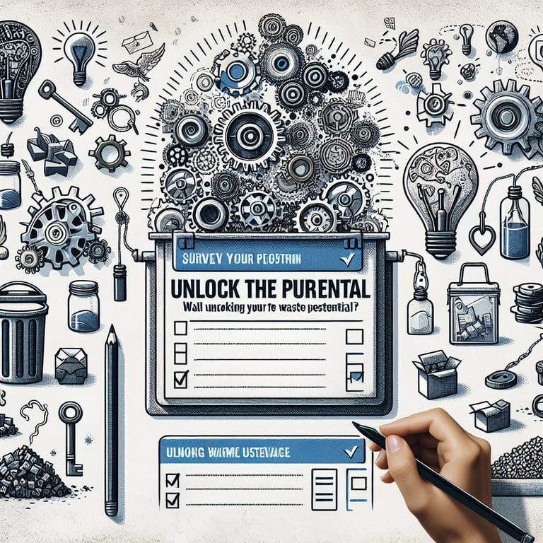 Illustration showcasing the power of waste survey questions and potential outcomes.