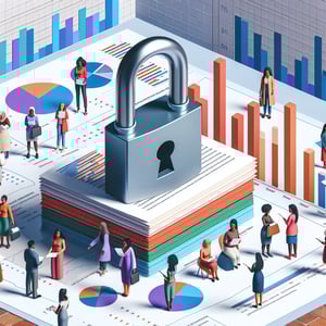 Illustration depicting the process of unlocking insights through Women