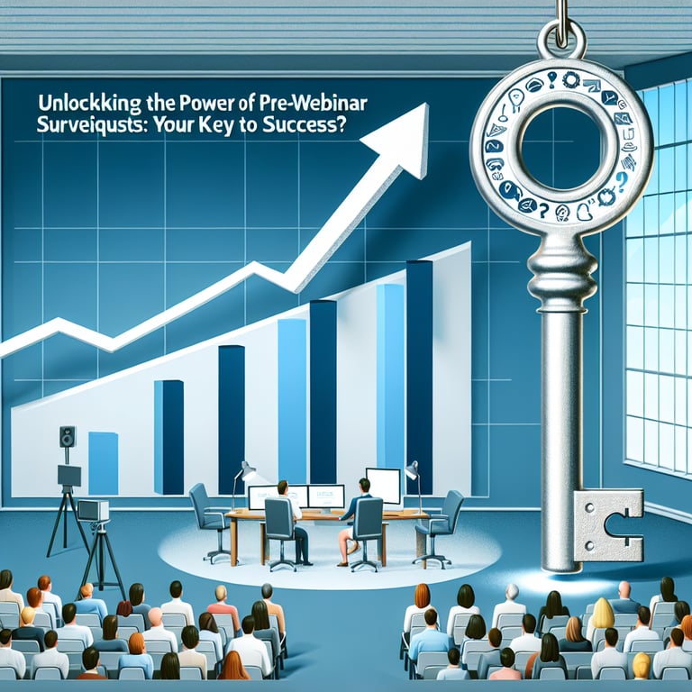 Illustration demonstrating the concept of using Pre Webinar survey questions for success.