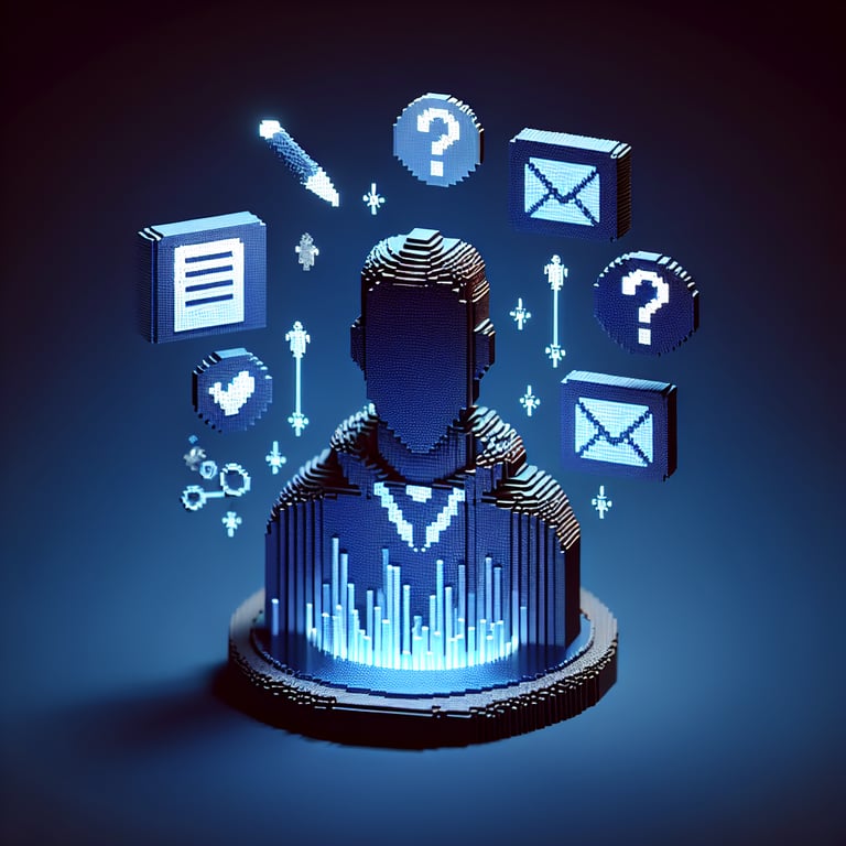 Artistic 3D voxel of an online recruitment satisfaction feedback system