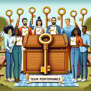 Illustration of Essential Team Outing Survey Questions for Unlocking Team Performance.