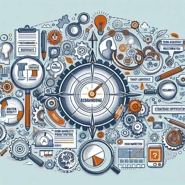 Illustration of essential topics complementing rebranding survey questions