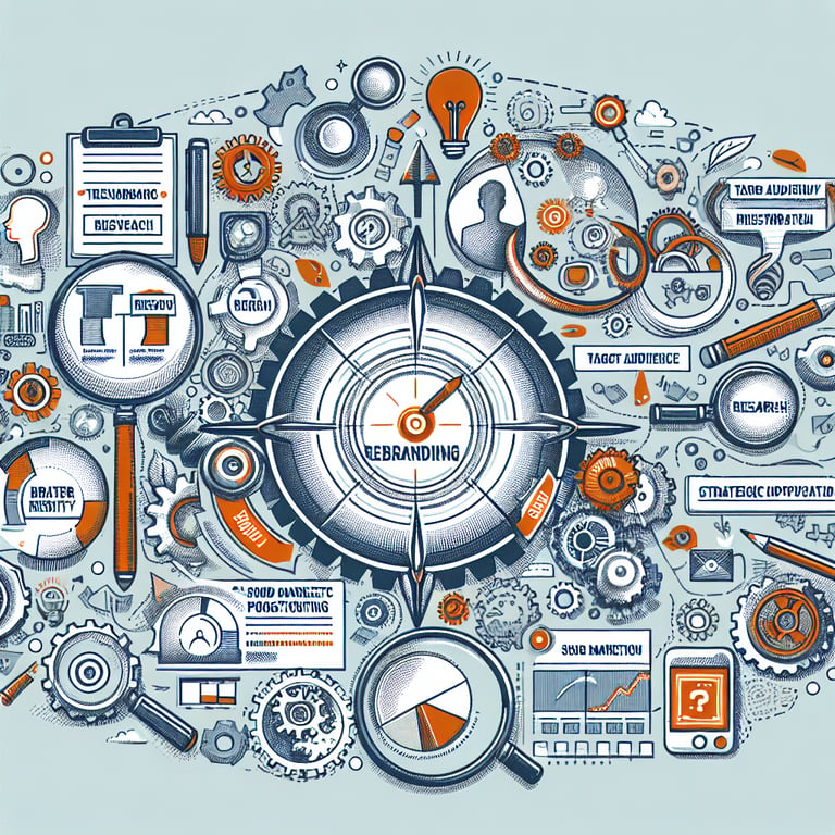 Illustration of essential topics complementing rebranding survey questions