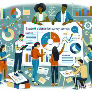 Illustration depicting the process of crafting effective student quantitative survey questions.