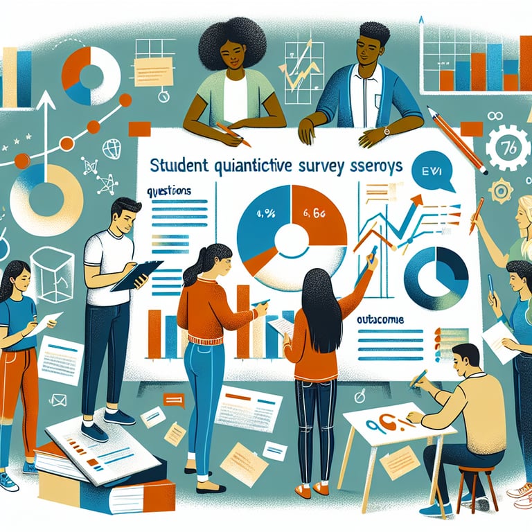 Illustration depicting the process of crafting effective student quantitative survey questions.