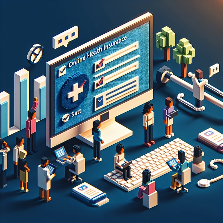 Artistic 3D voxel representing developing survey questions for health coverage trends