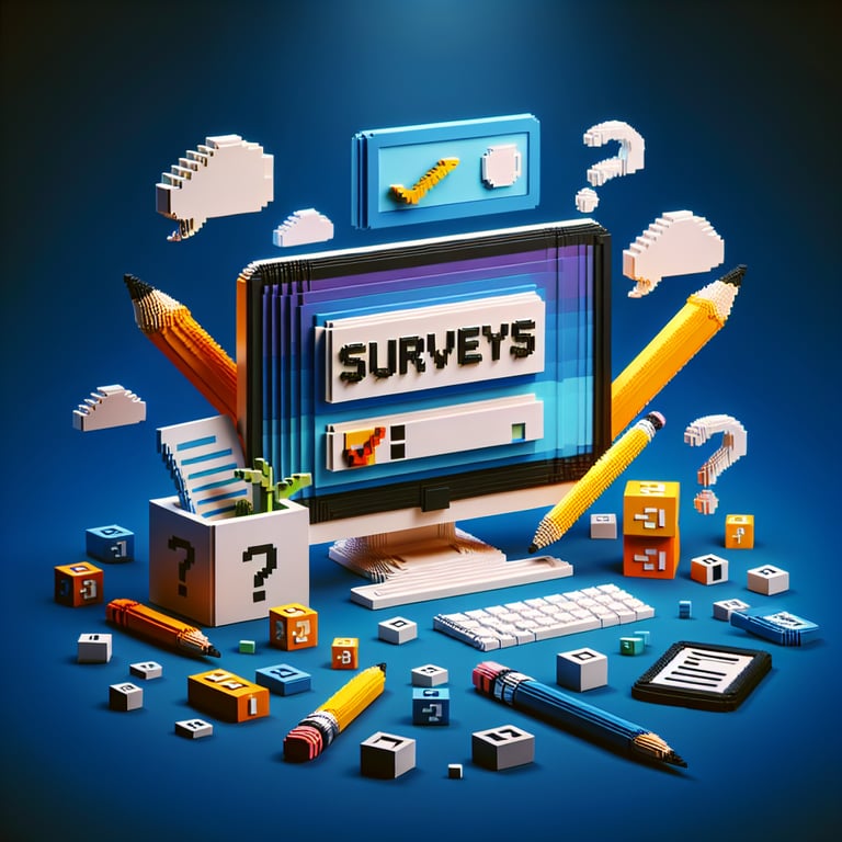 Artistic 3D voxel visual integrating Gen Z survey themes