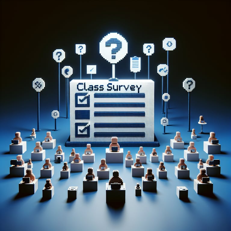 Creative 3D voxel modelling classroom feedback questions and survey process