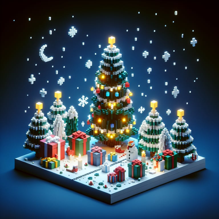 3D voxel holiday poll prism capturing festive survey insights