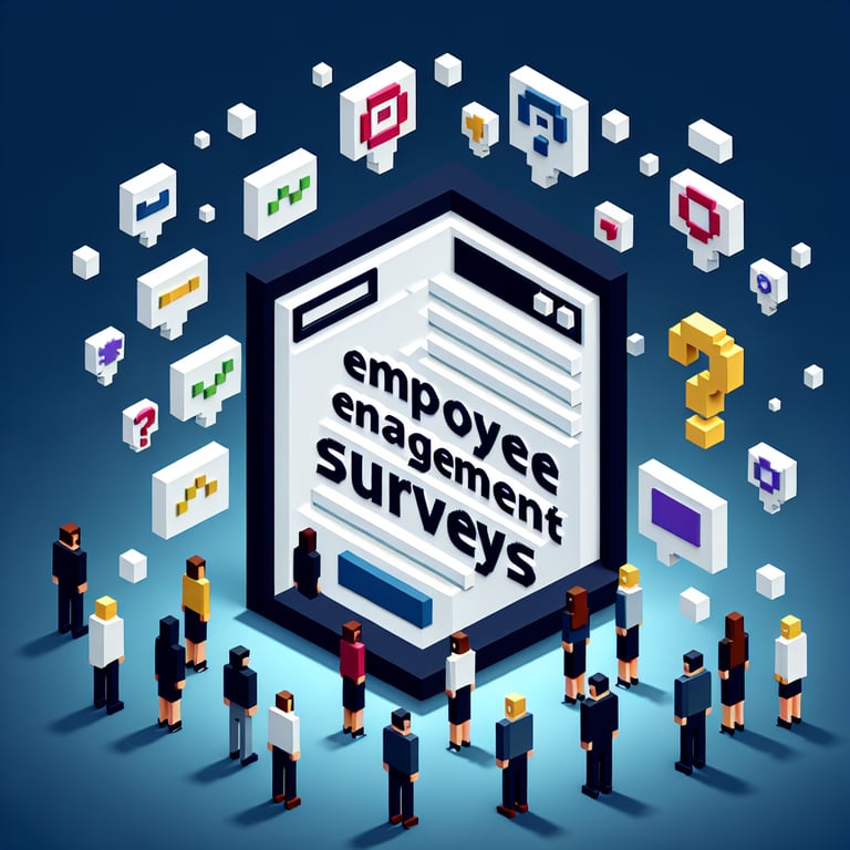 Artistic 3D voxel of peak employee satisfaction survey