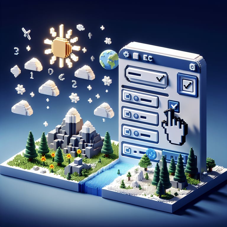 Artistic 3D voxel of an environmental opinion poll