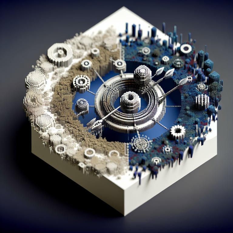 Creative 3D voxel art depicting adolescent pregnancy questionnaire