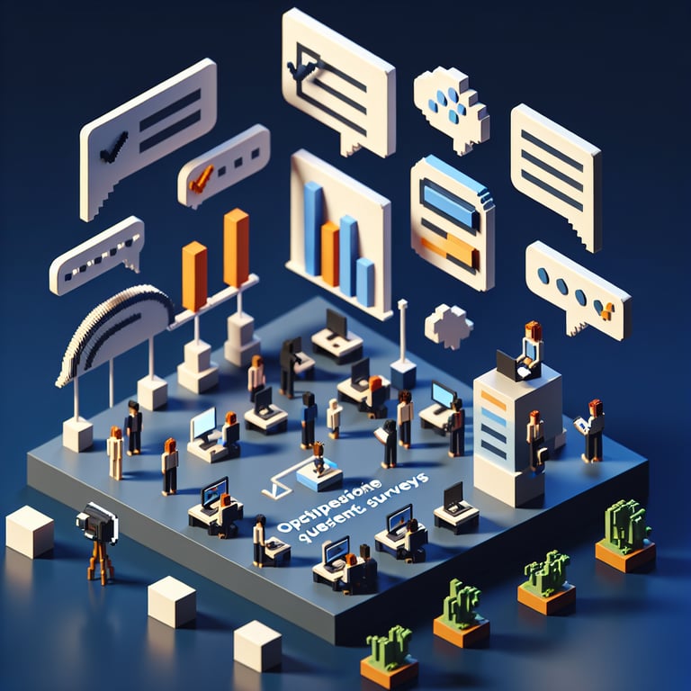 Artistic 3D voxel model of audience survey response visualization